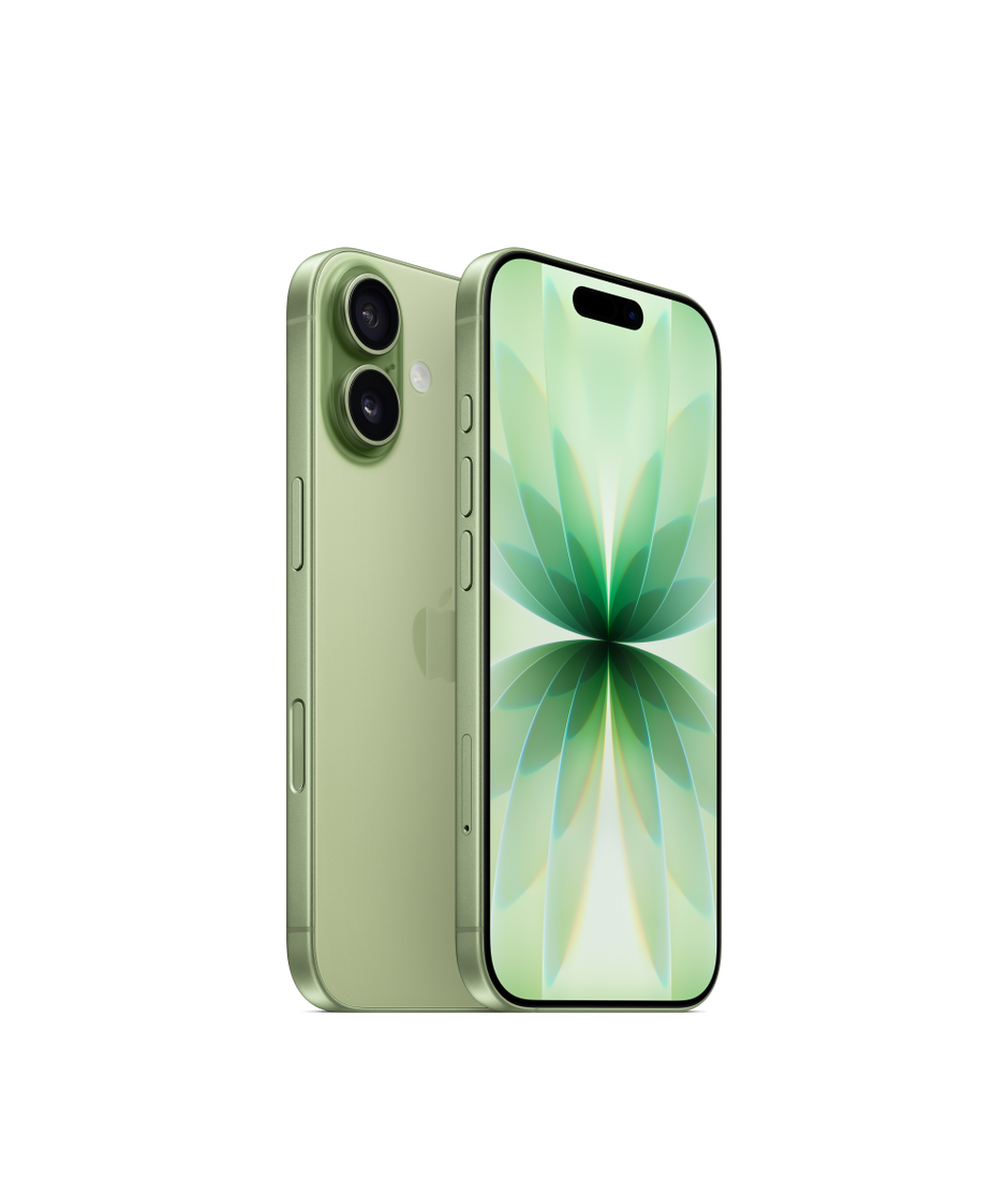 iPhone 17 sálvia, frente e verso